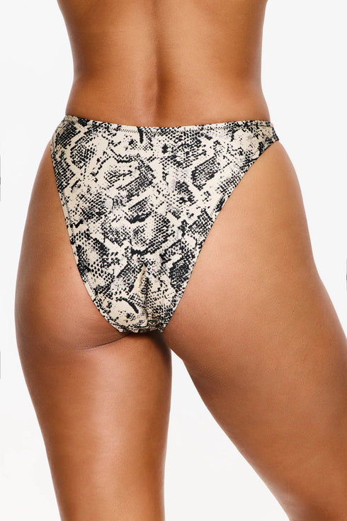 Gottex Flirtt Silky Python High Waist High Leg Bikini Bottom