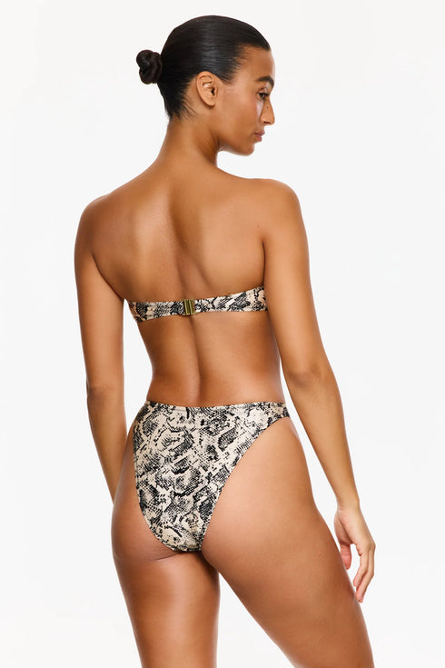 Gottex Flirtt Silky Python High Waist High Leg Bikini Bottom