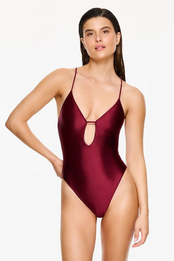 Gottex Flirtt Satin Royale Front Cut Out One Piece