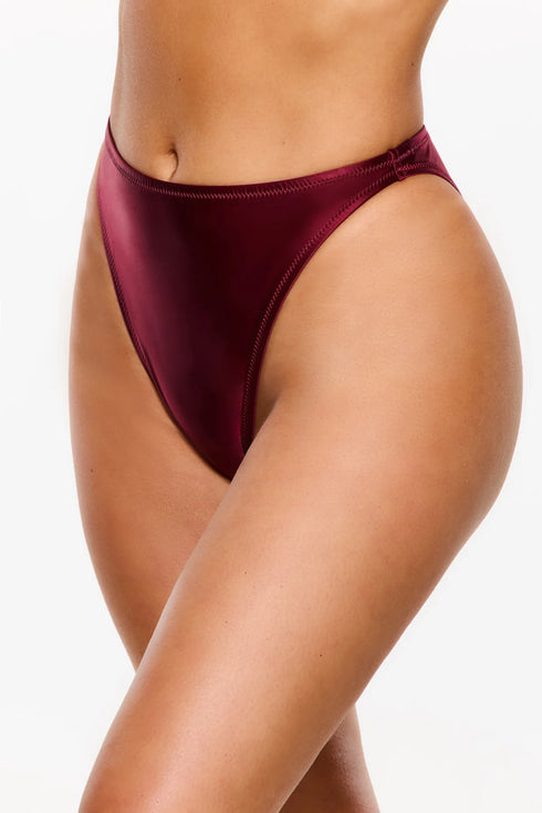 Gottex Flirtt Satin Royale High Waist High Leg Bikini Bottom