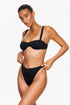 Gottex Flirtt Solid Black High Waist High Leg Bikini Bottom