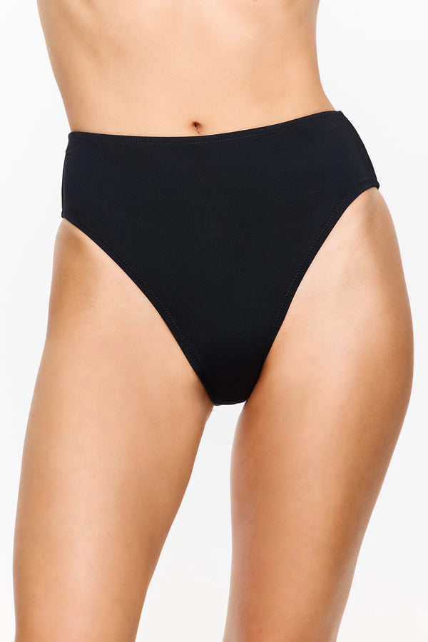 Gottex Flirtt Solid Black High Waist Bikini Bottom