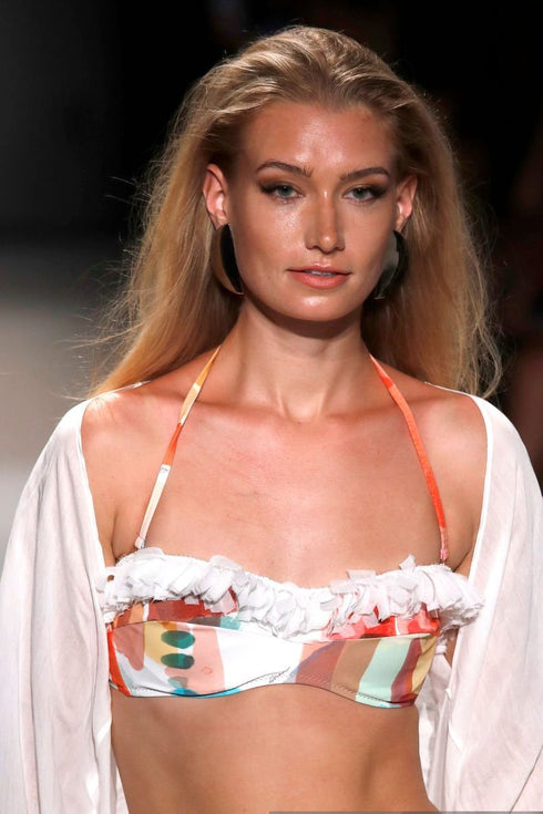 Shan Jasmine Bandeau Bikini Top With Fringes