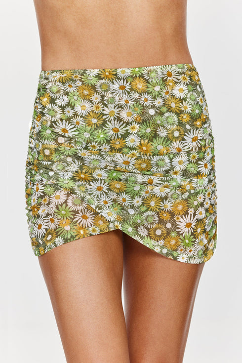 Gottex Flirtt Gardenia Sheer Mini Skirt