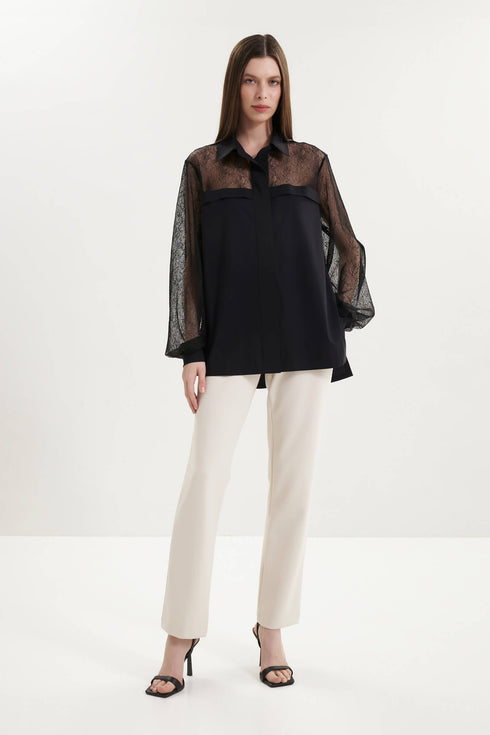 Shan Elizabeth Lace Detail Shirt