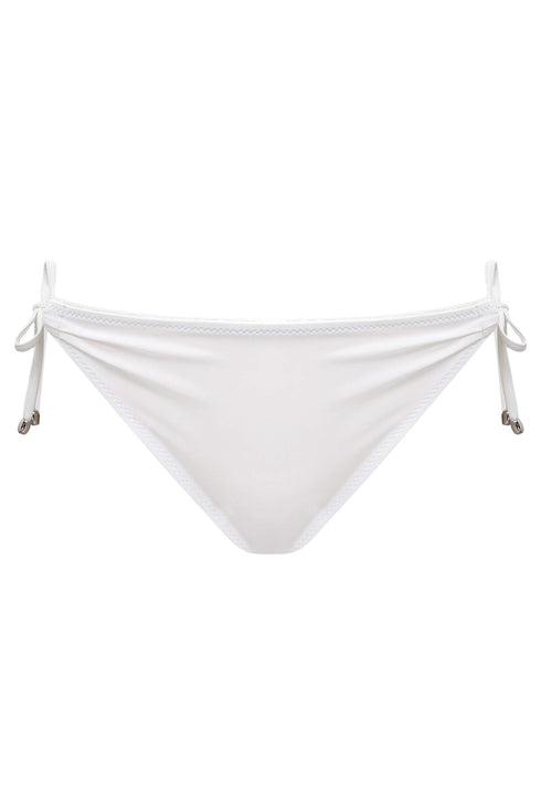 Shan Charlie Hip-Tied Bikini Bottom With Frayed Details