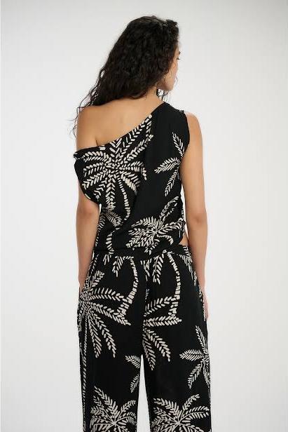 Gottex Beach Life Resort Palm One Shoulder Twist Top