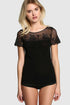 Janira Greta Mesh Top with Lace Black