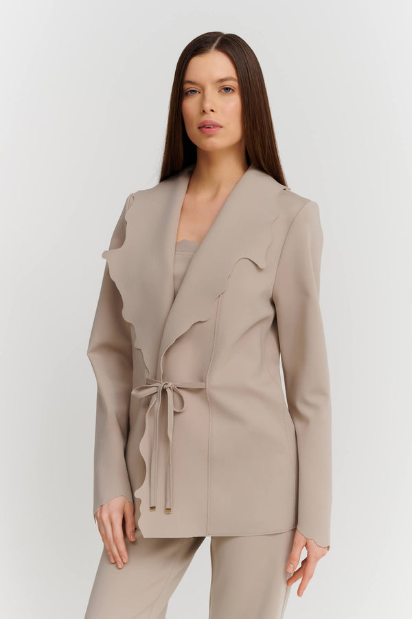 Shan Billy Structured Jacket With Scalloped Collar And Cuff