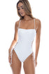 Luli Fama Luminous Square Neck Laced Up One Piece
