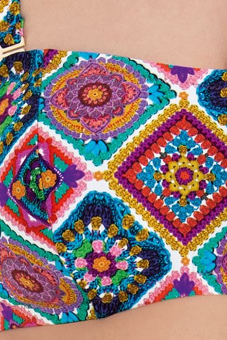 Rosa Faia Crochet Flower Bella Bikini Top