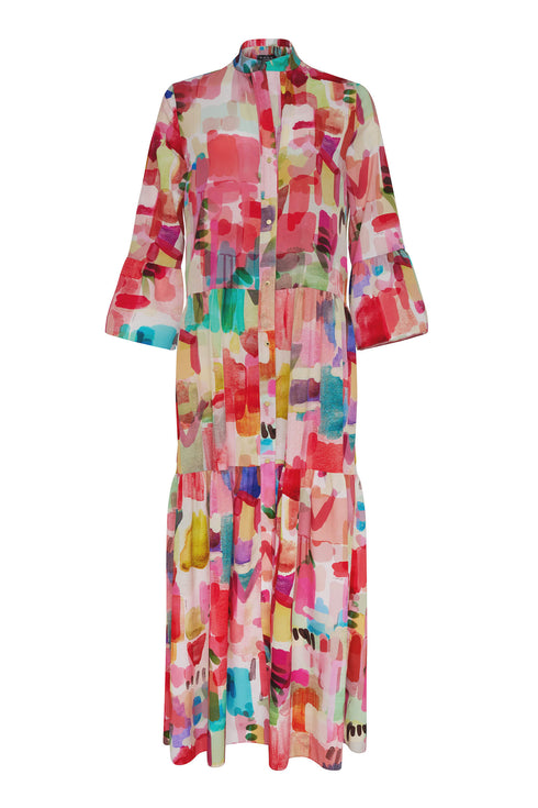 Shan Soie Taffeta Long Dress