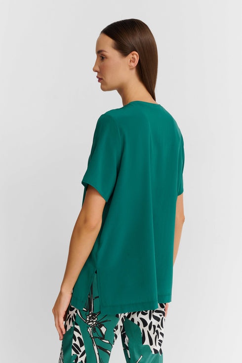 Shan Soie Short-Sleeve Silk T-Shirt