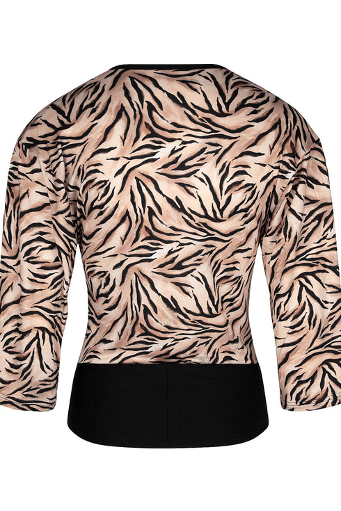 Antigel H78 Tigre Rebelle Long-sleeved wrap-around top