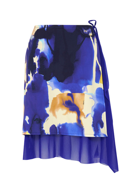 Shan Elisabeth Ruffle Mesh Wrap Pareo Skirt