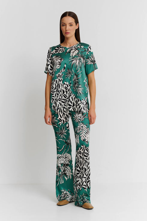 Shan Soie Short-Sleeve Silk T-Shirt