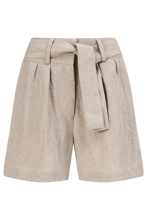 Shan Lina Linen Shorts With Belt
