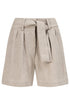 Shan Lina Linen Shorts With Belt