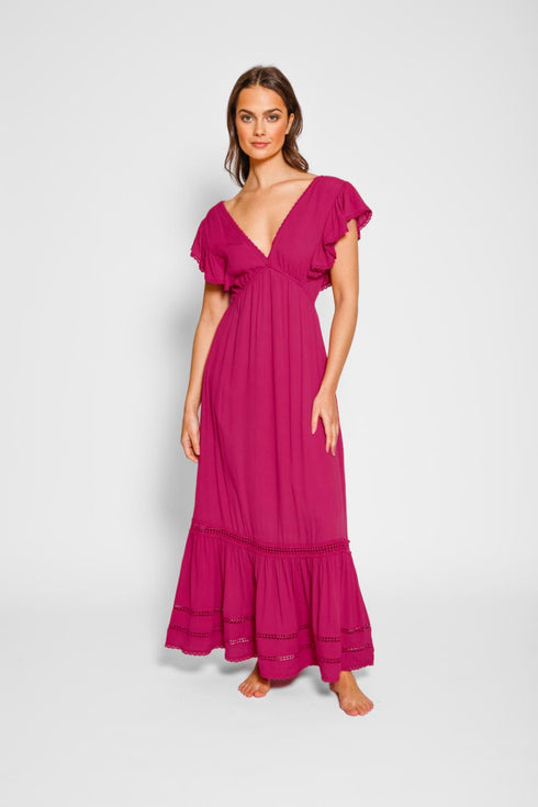 Koy Resort Miami Luxe Ruffle Sleeve Maxi