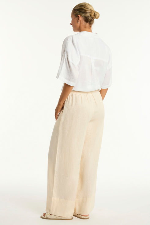 Sea Level Tidal Linen Plazzo Pant
