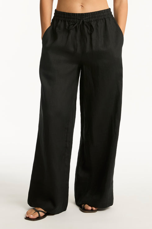 Sea Level Tidal Linen Plazzo Pant