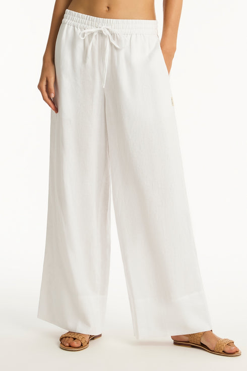 Sea Level Tidal Linen Plazzo Pant