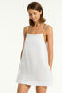Sea Level Tidal Linen Shift Short Dress