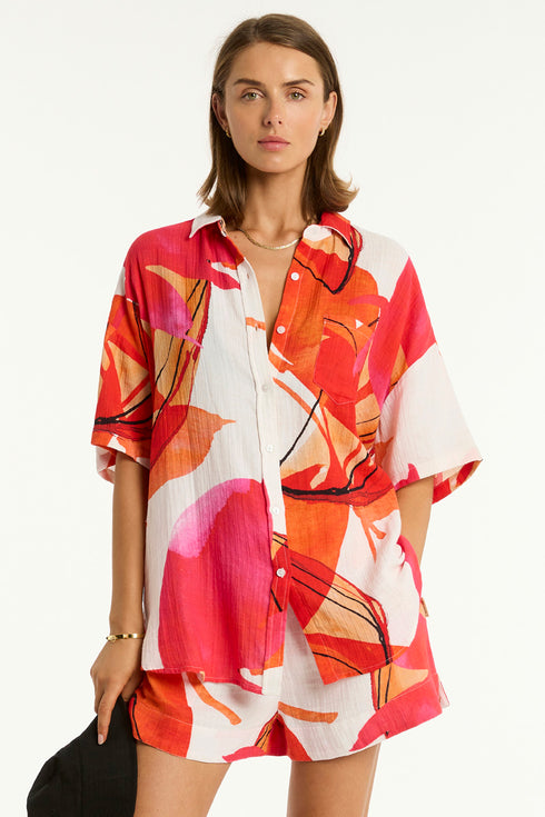 Sea Level Sublime Aloha Shirt Top