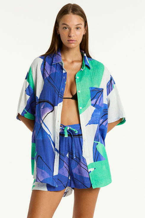 Sea Level Sublime Aloha Shirt Top