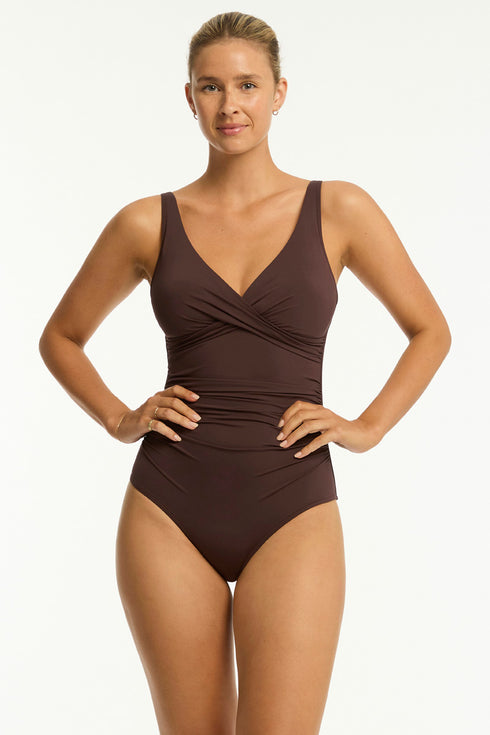 Sea Level Essentials Cross Front One Piece