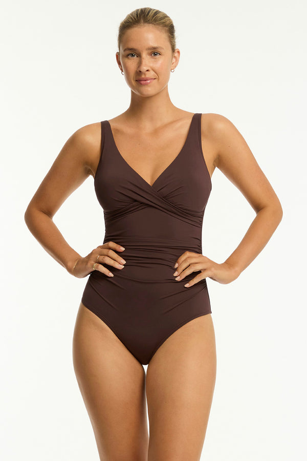 Sea Level Essentials Cross Front One Piece