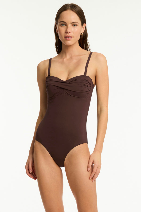 Sea Level Essentials Edit Twist Bandeau One Piece