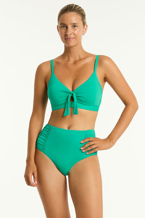 Sea Level Essentials Tie Front Dd/e Top