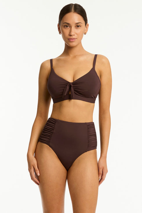 Sea Level Essentials Tie Front Dd/e Top