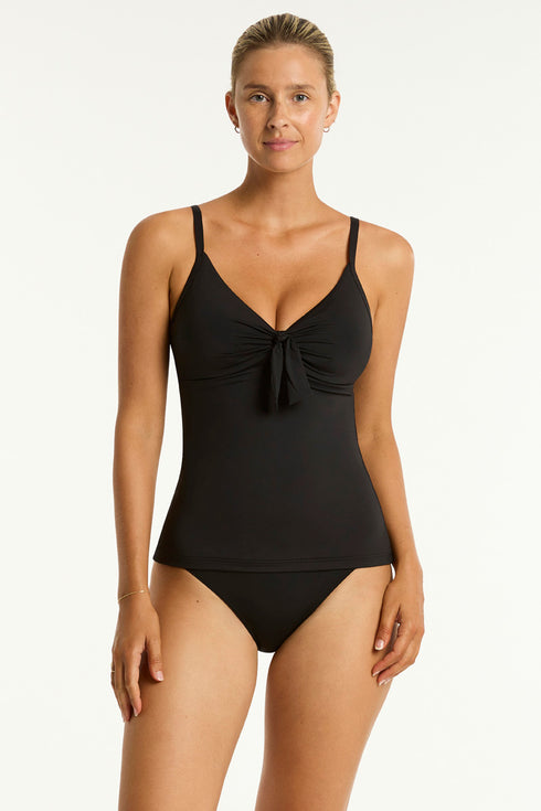Sea Level Essentials Edit Tie Front DD/E Tankini