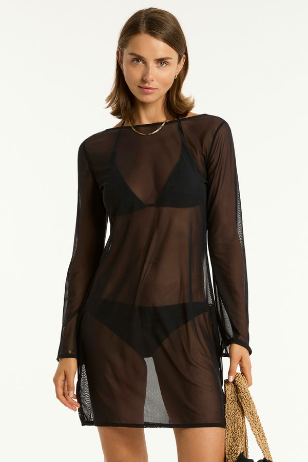 Sea Level Day Club Mesh Short Dress