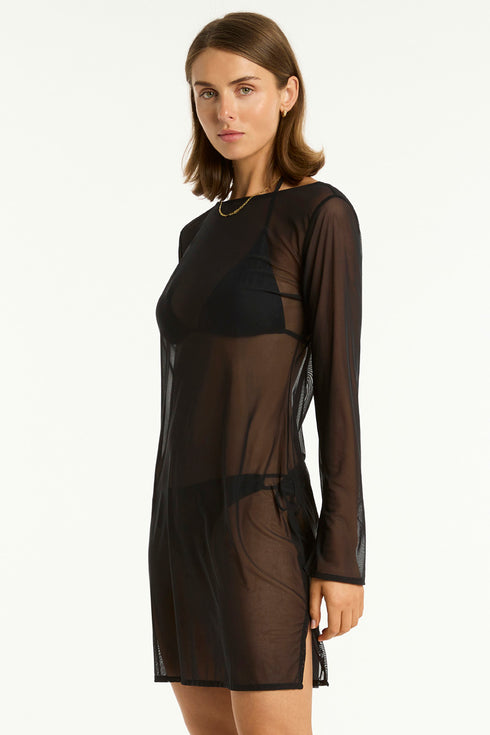 Sea Level Day Club Mesh Short Dress