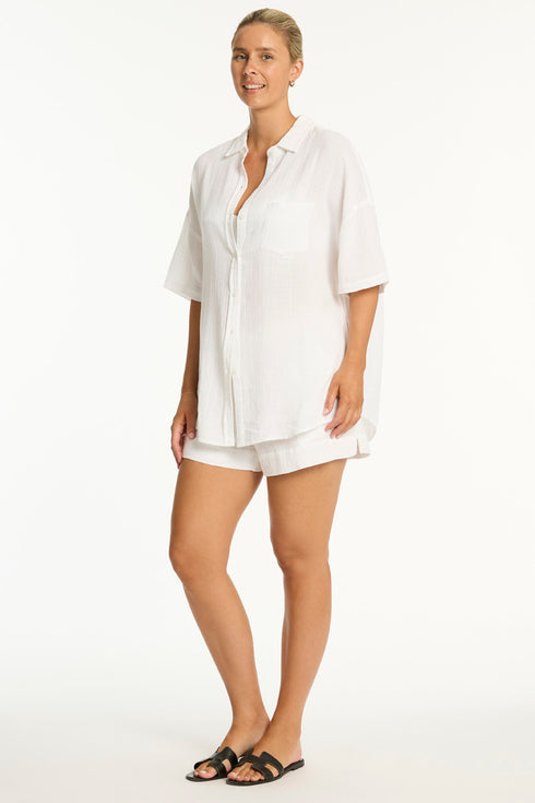 Sea Level Sunset Aloha Shirt