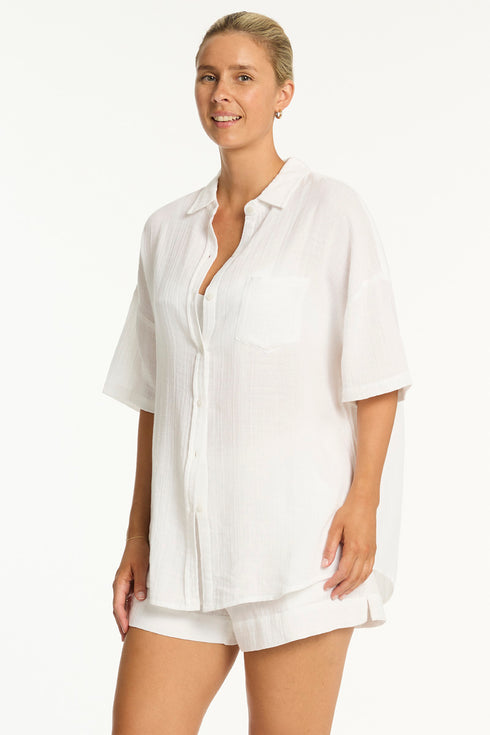 Sea Level Sunset Aloha Shirt