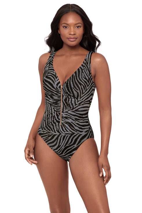 Miraclesuit Zirconic Zipt One Piece