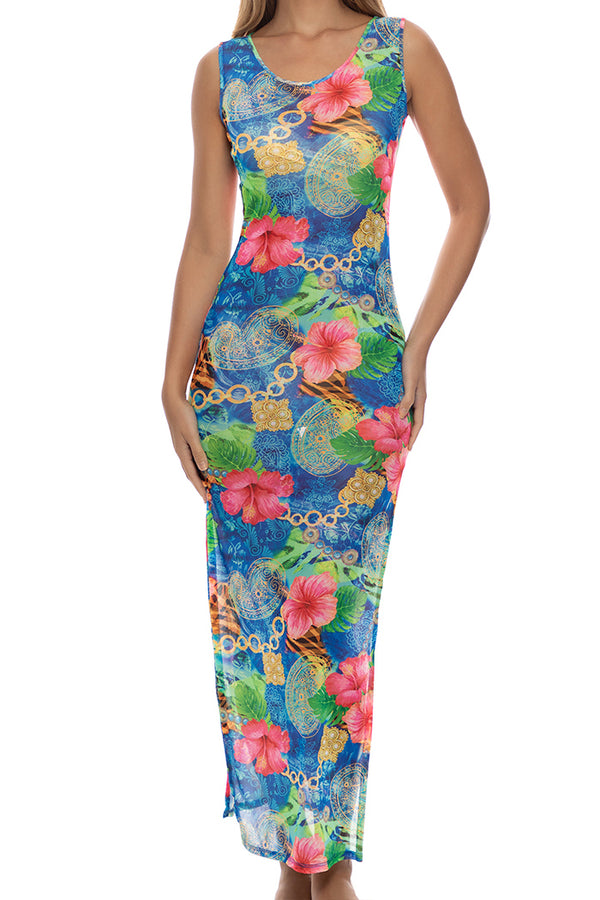 Luli Fama Jungle Reign Maxi Tank Dress