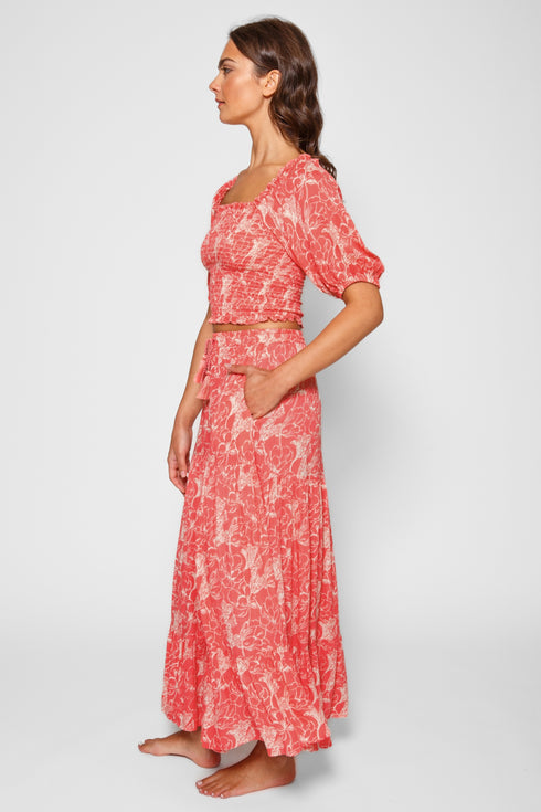 Koy Resort Bloom Long Tiered Skirt