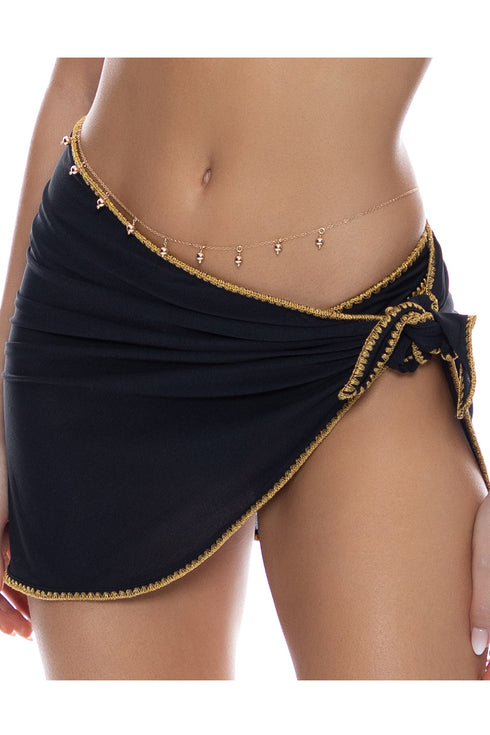 Luli Fama Luli Chic Ruffle Sarong Mini Skirt