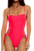 Luli Fama Cosita Buena Square Neck Laced Up One Piece