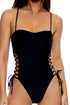 Luli Fama Cosita Buena Square Neck Laced Up One Piece