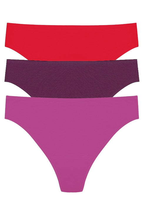 Natori Bliss Bare Cotton Thong 3-pack