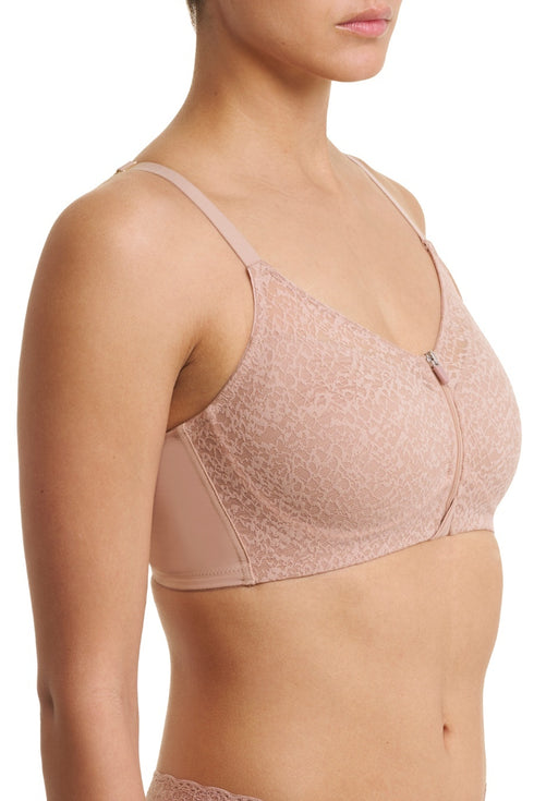 Natori Pretty Smooth Zip Front Pocketed Mastectomy Wireless Bra