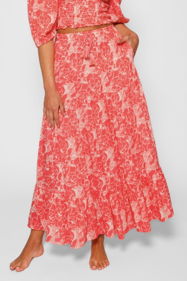 Koy Resort Bloom Long Tiered Skirt