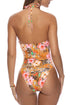 Luli Fama Paradise Prowl Halter Ring Cut Out One Piece Moderate Coverage