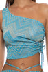 Luli Fama Tidal Shimmer One Shoulder Crop Top